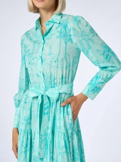 Abito da donna in cotone toile de jouy verde acqua Jensen