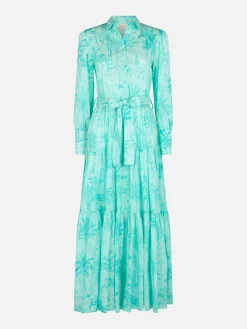 Abito da donna in cotone toile de jouy verde acqua Jensen