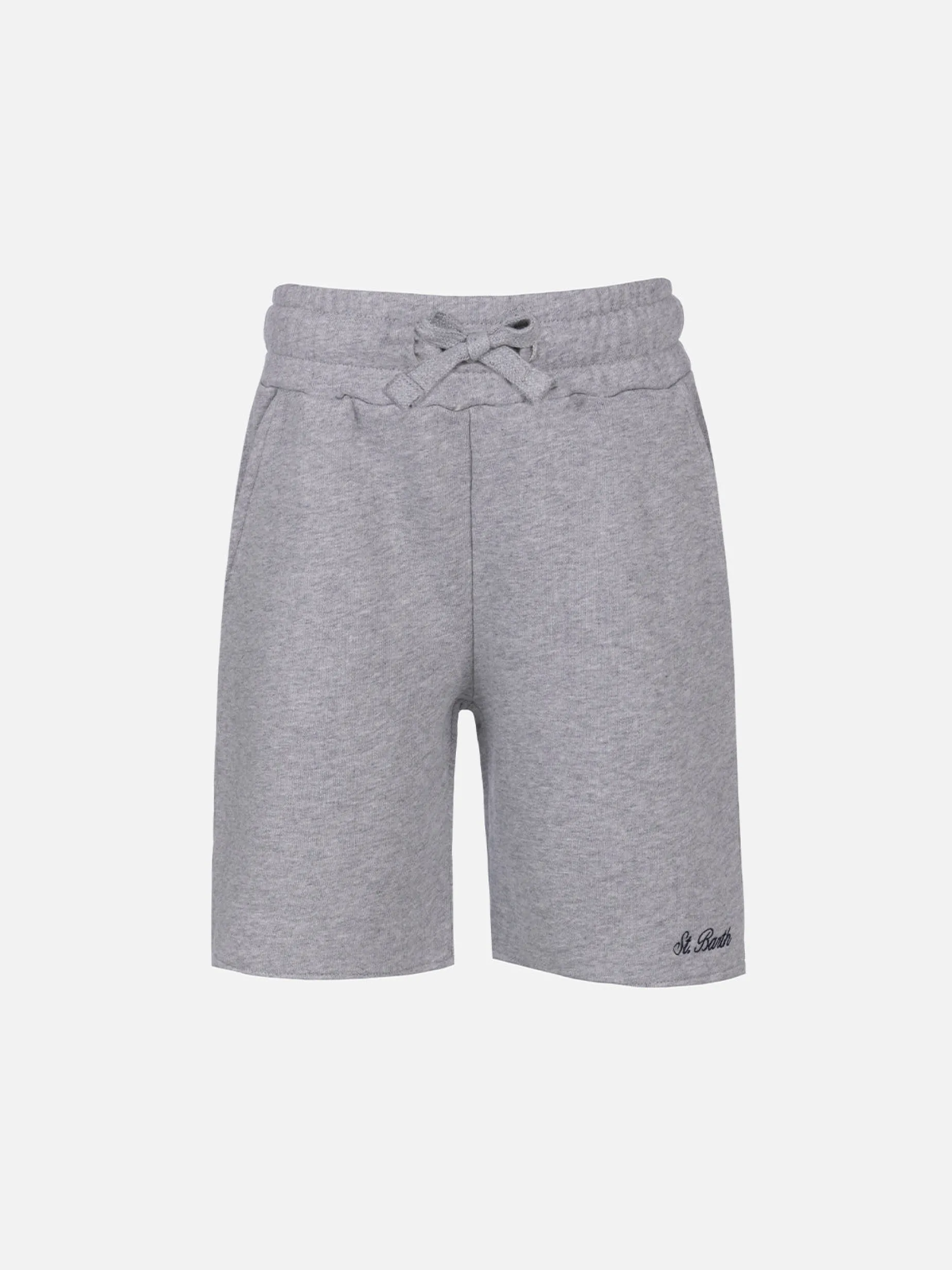 Bermuda da bambino in felpa di cotone grigio Randle Jr