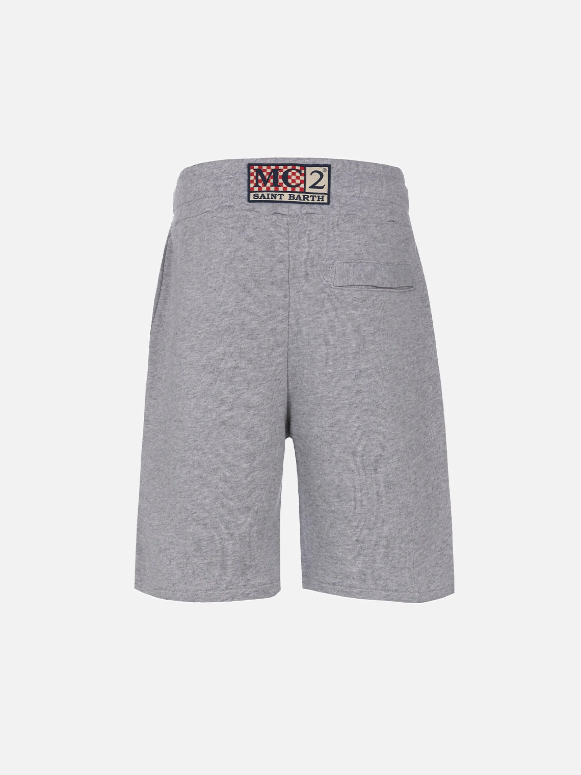 Bermuda da bambino in felpa di cotone grigio Randle Jr
