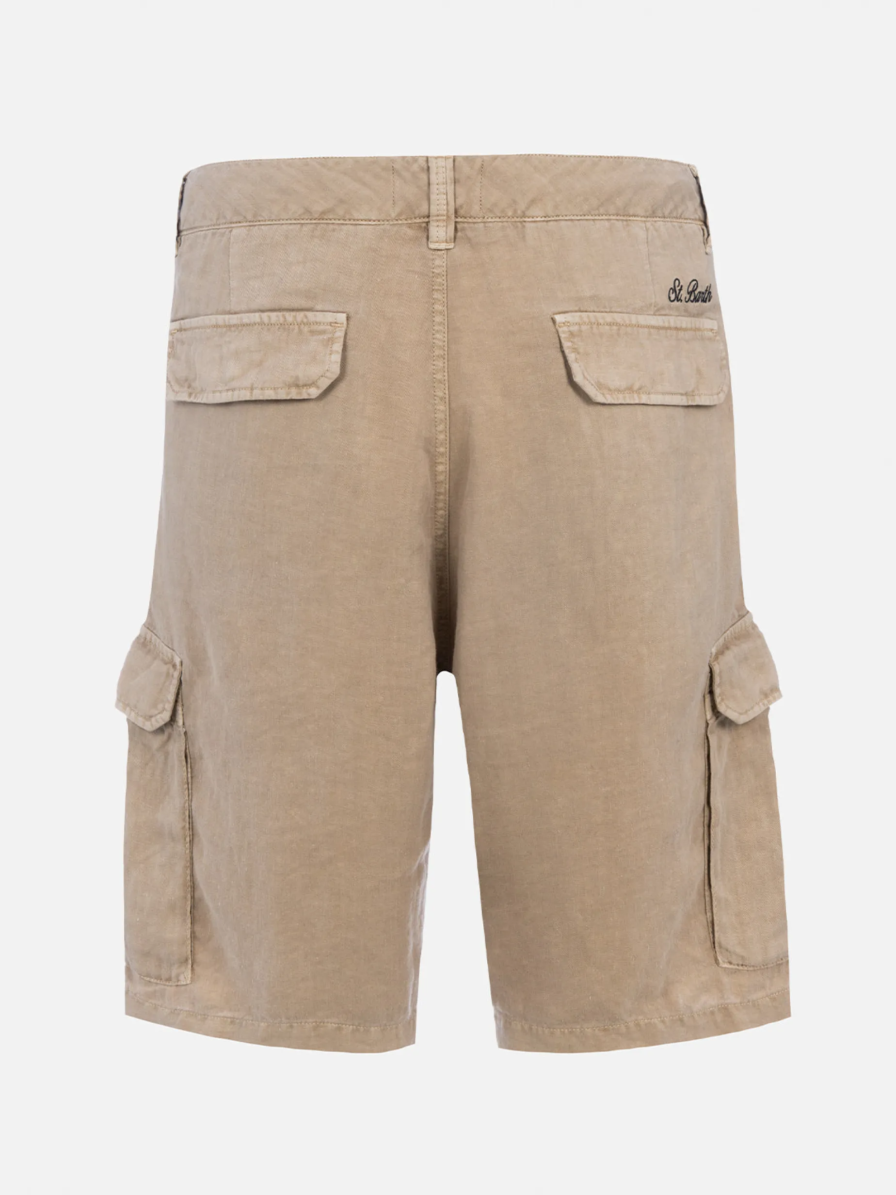 Bermuda da uomo in lino beige Rodi