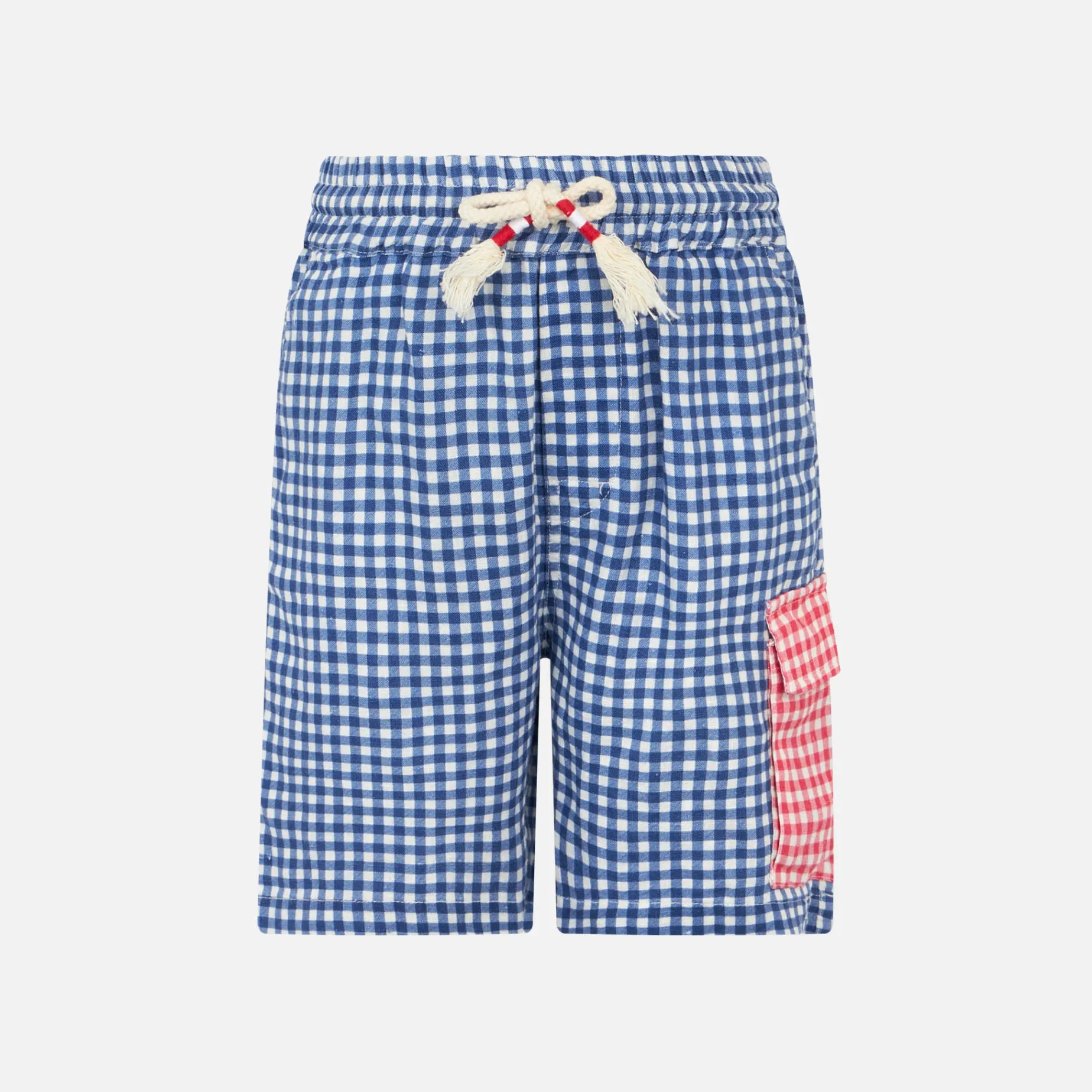 Bermuda in lino colore Blu Vichy