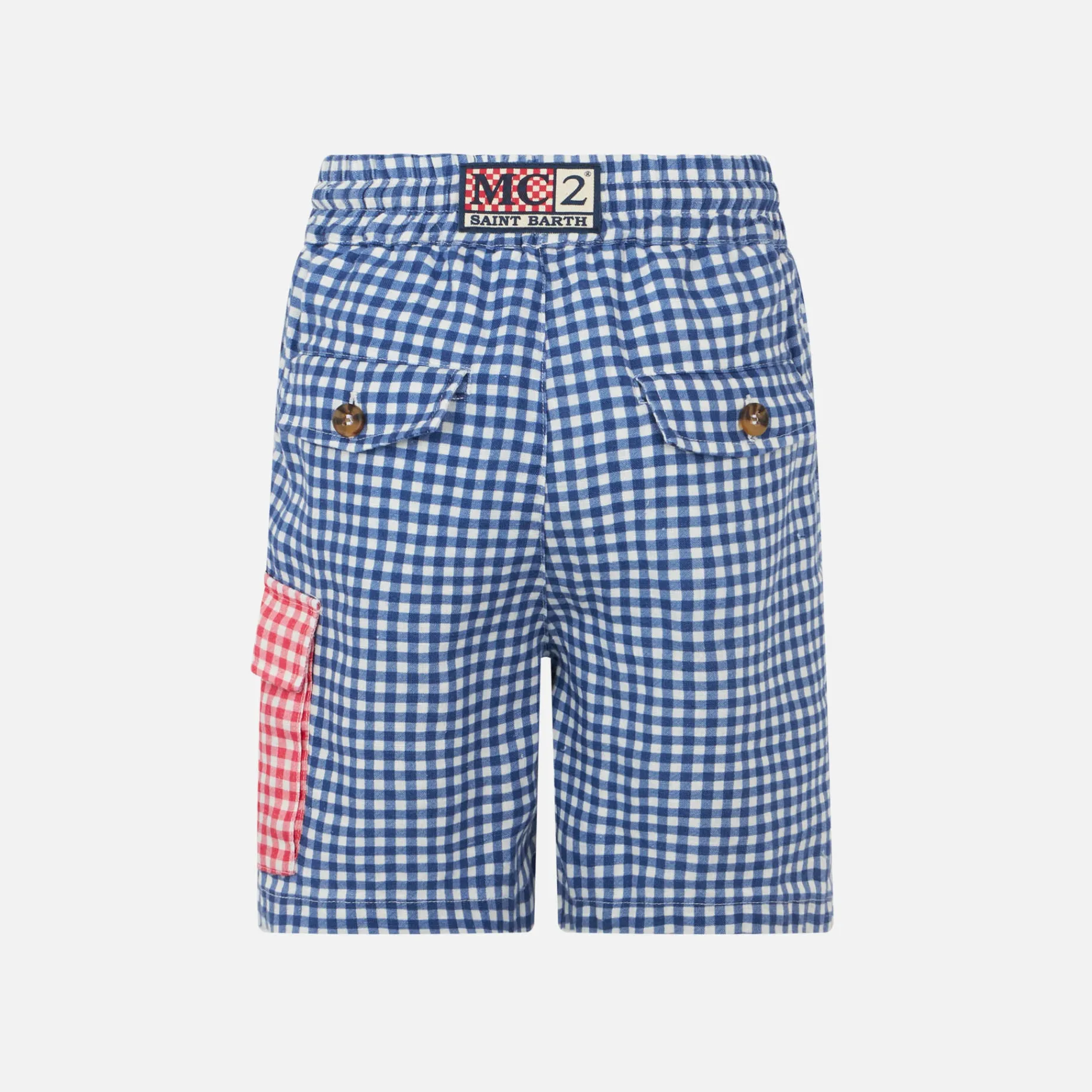 Bermuda in lino colore Blu Vichy