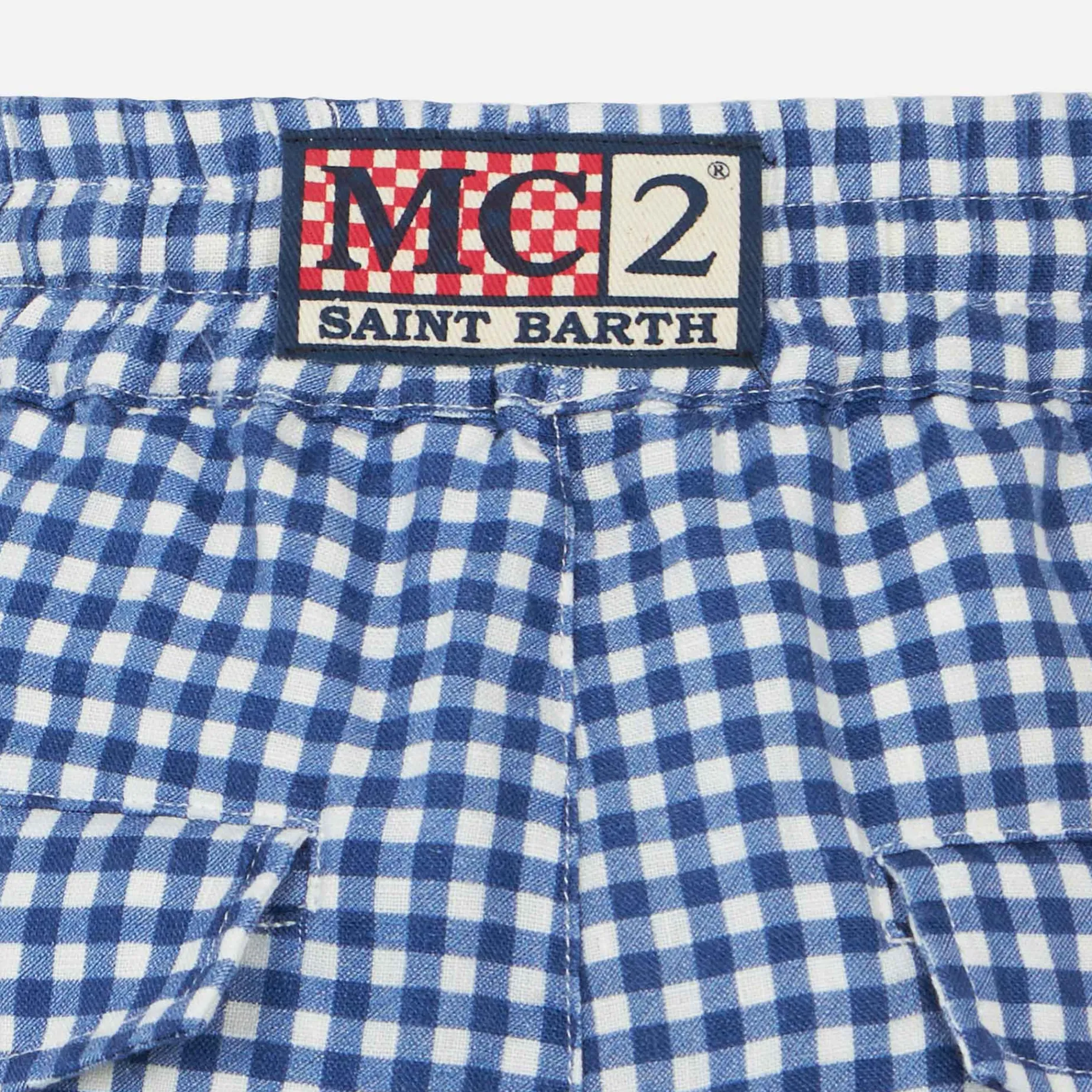 Bermuda in lino colore Blu Vichy