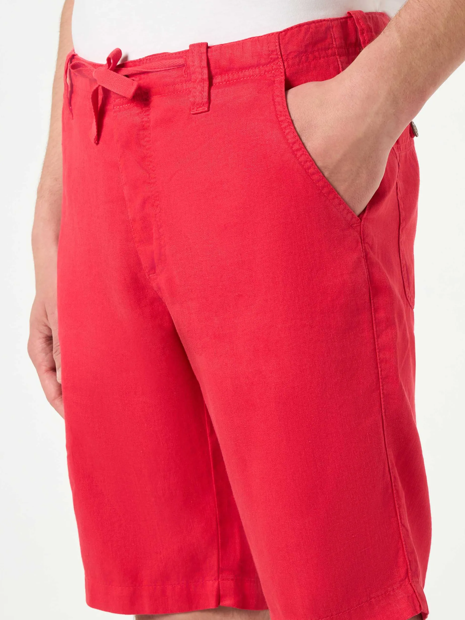 Bermuda in lino rosso