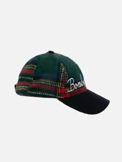Berretto da baseball tartan con ricamo Bombardino