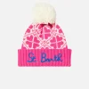 Berretto da donna rosa fluo con fantasia