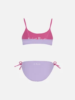 Bikini a bralette double face da bambina Jaiden