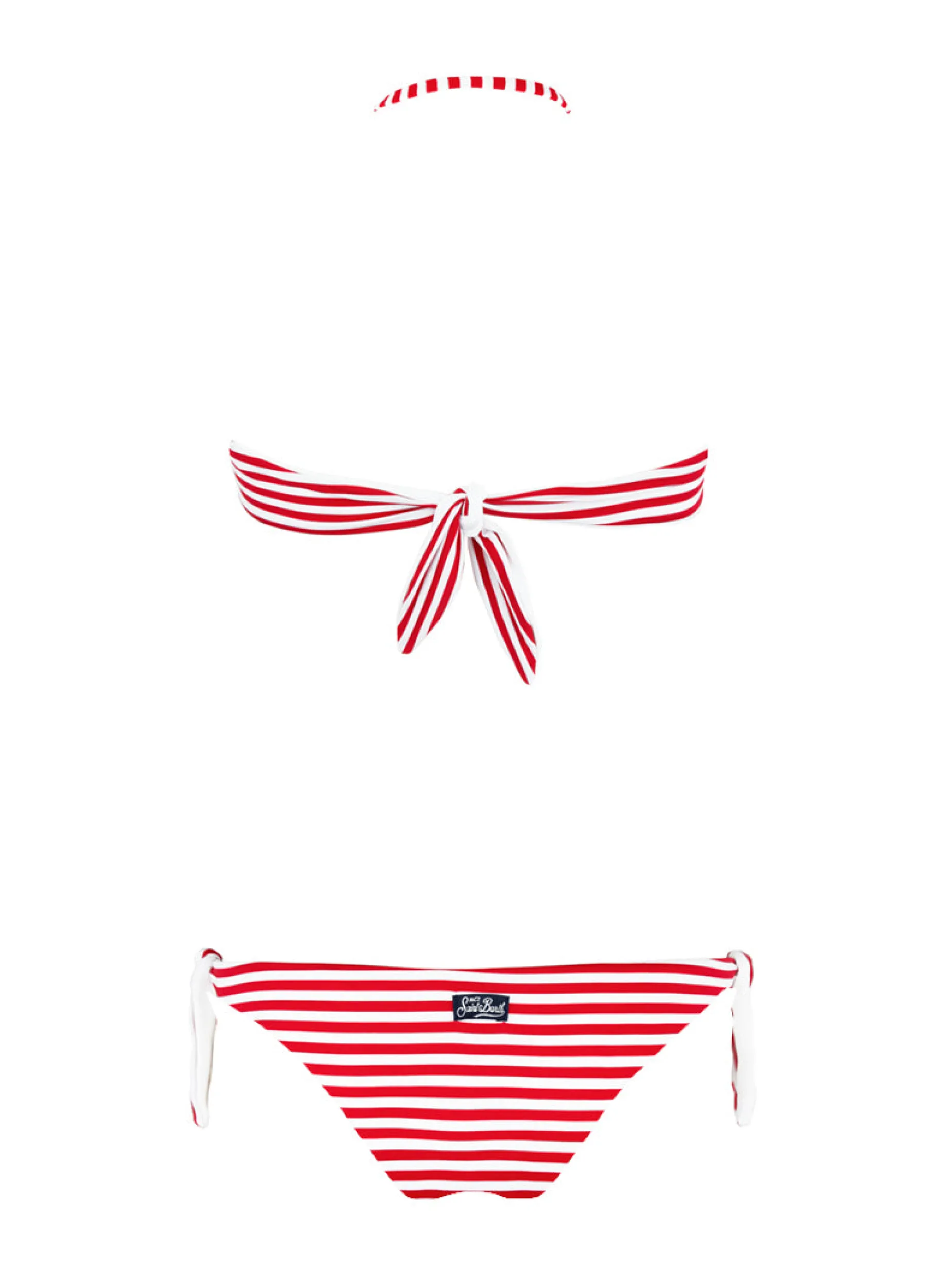 Bikini a righe Fascia drappeggiata
