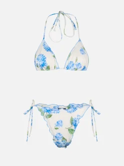 Bikini a triangolo classico da donna a fiori Sagittarius Miami