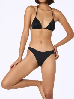 Bikini a triangolo nero da donna Annabelle Naomi con strass