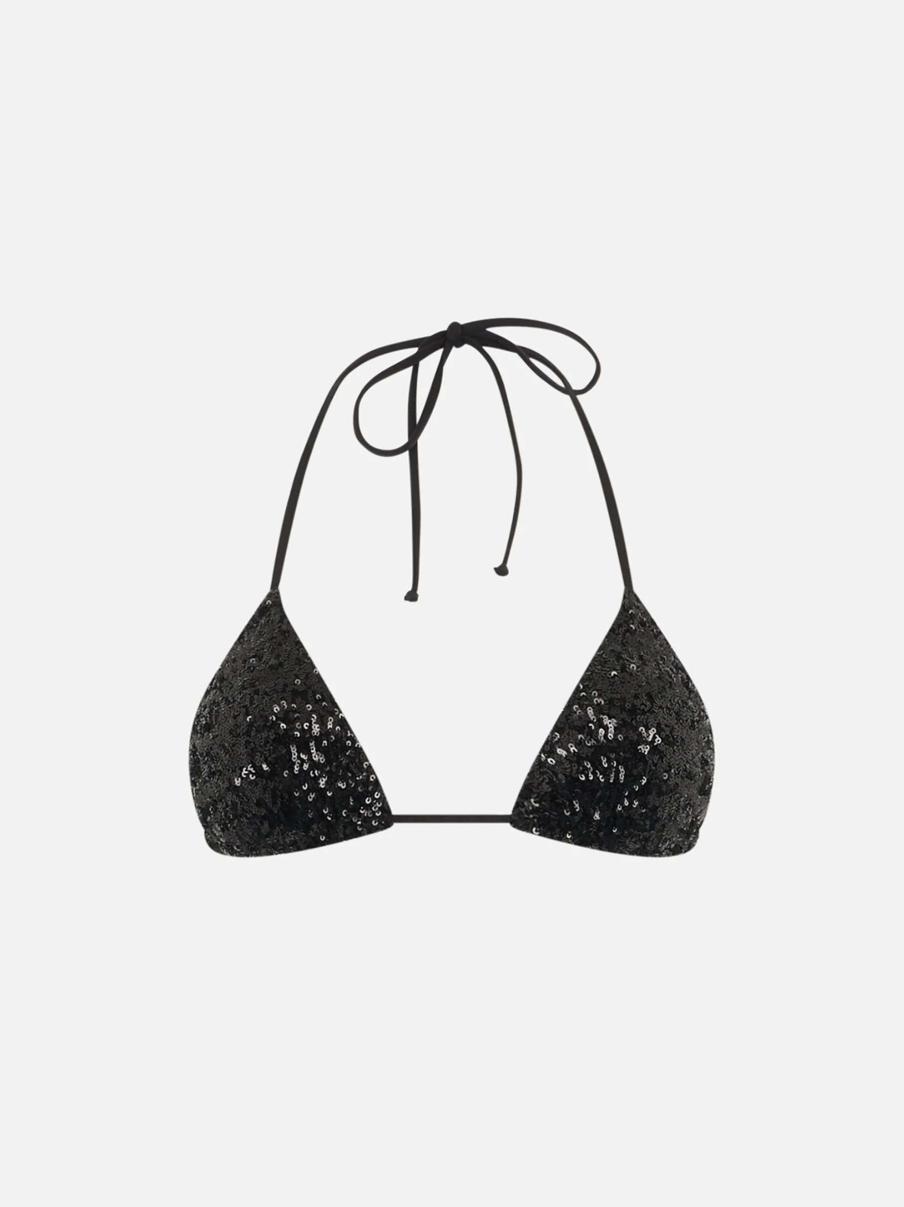 Bikini a triangolo paillettes nere da donna Leah Marielle