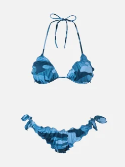 Bikini classico a triangolo mimetico denim da donna Sarius