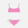 Bikini da bambina a bralette con ricamo