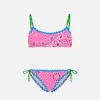 Bikini da bambina a bralette con stampa bandana