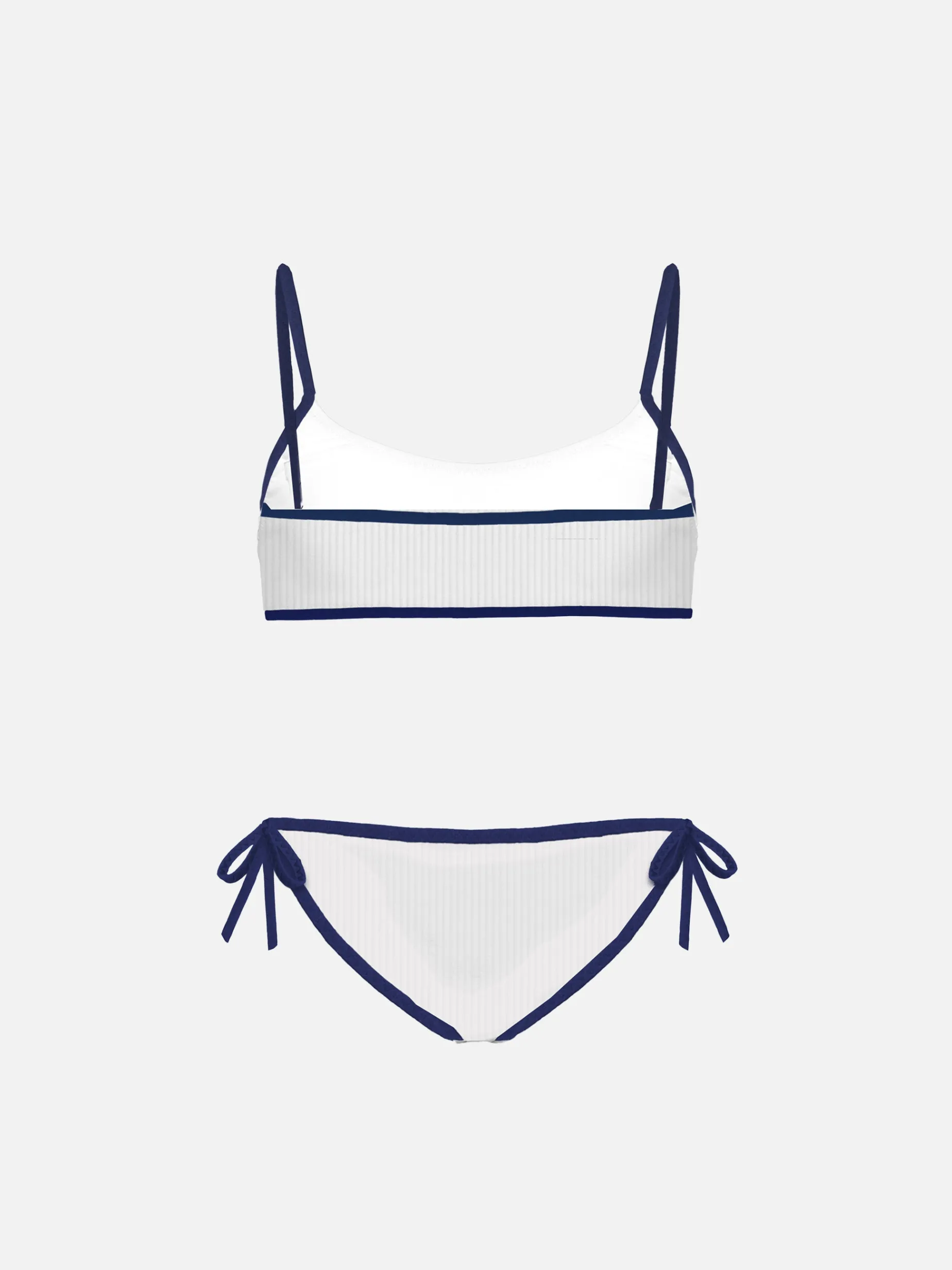 Bikini da bambina a bralette bianco