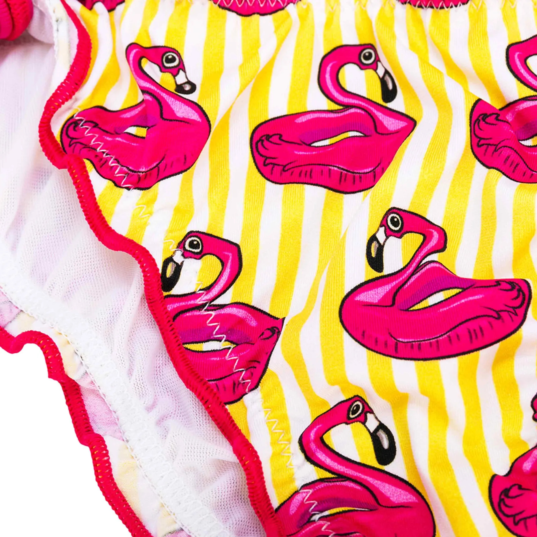 Bikini da bambina a triangolo con stampa fenicotteri