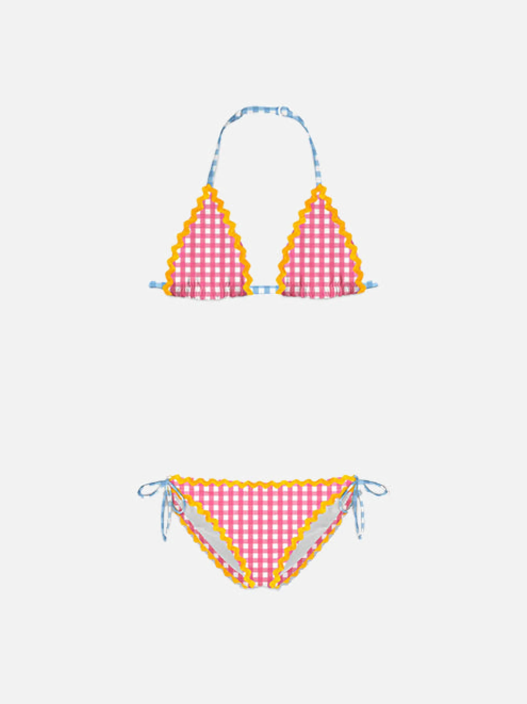 Bikini da bambina con bordo a onde