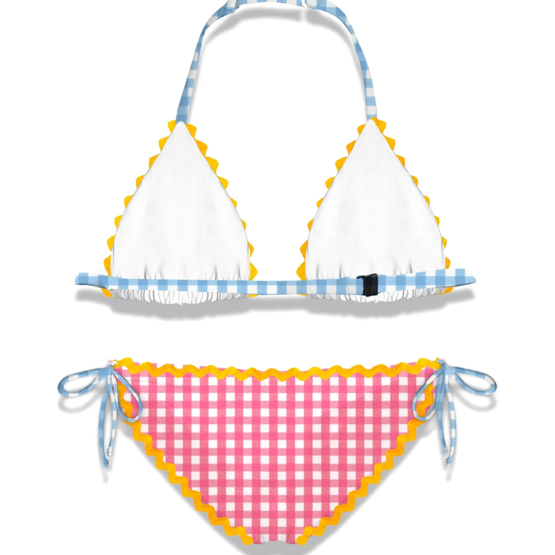 Bikini da bambina con bordo a onde
