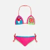 Bikini da bambina multicolore crochet con toppe