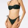Bikini da donna a balconcino a righe lurex