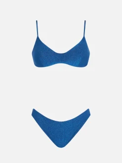 Bikini da donna a bralette in lurex