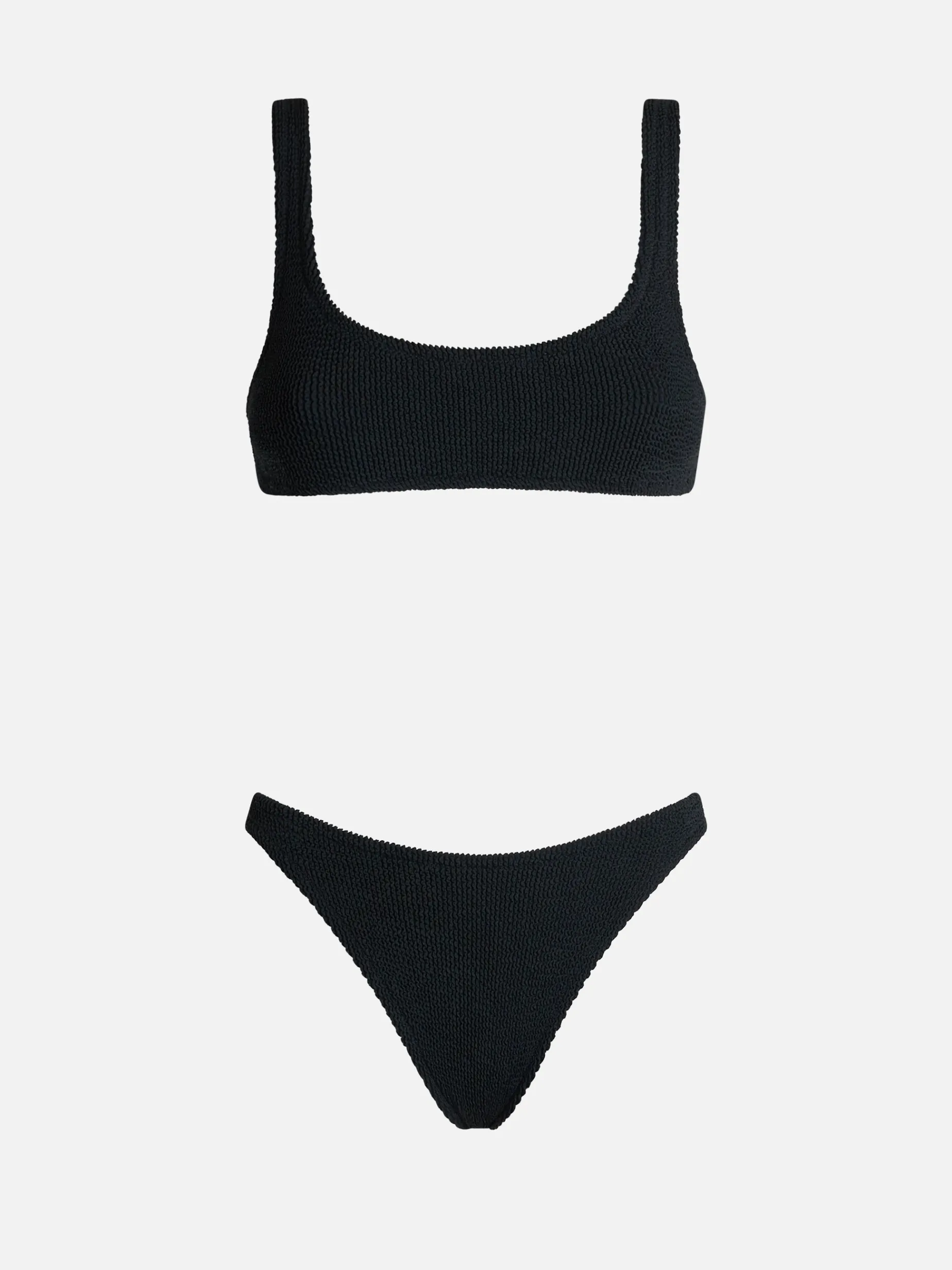 Bikini da donna a bralette classico nero crinkle Naima Elise