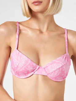Bikini da donna a bralette con ferretto stampa paisley
