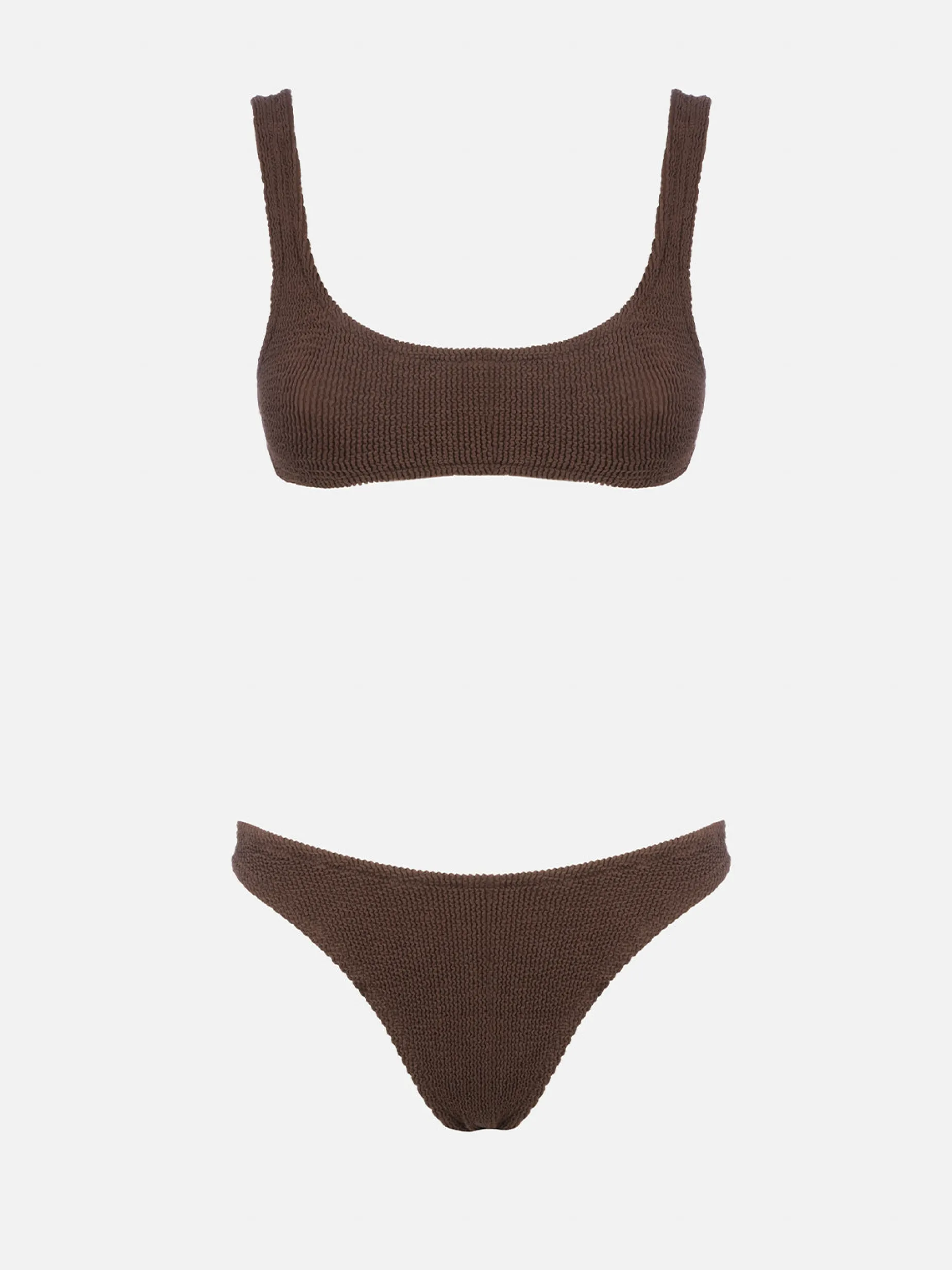 Bikini da donna a bralette marrone crinkle Naima Elise