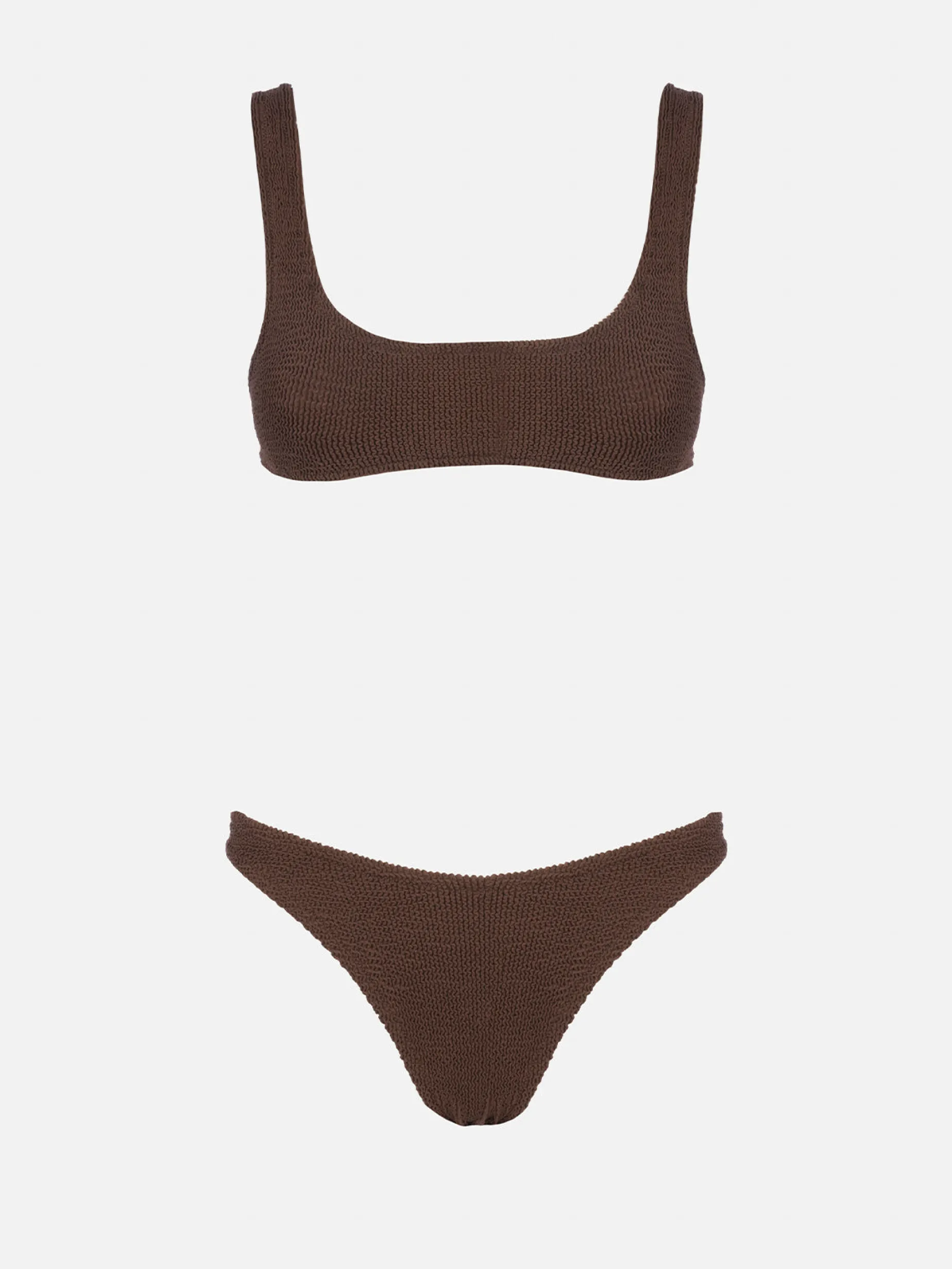 Bikini da donna a bralette marrone crinkle Naima Elise