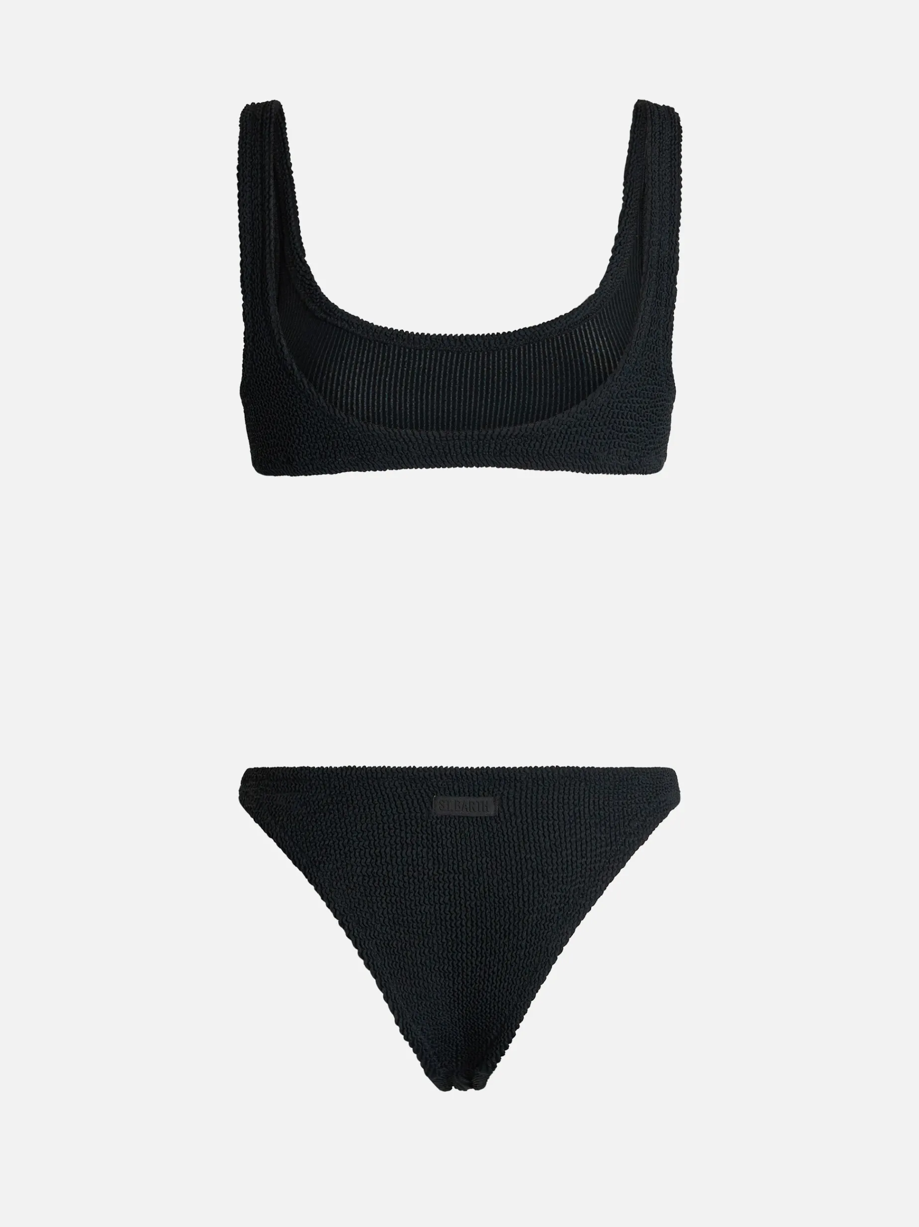 Bikini da donna a bralette classico nero crinkle Naima Elise