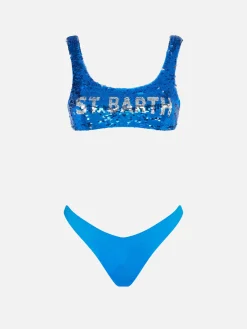 Bikini da donna a bralette blu