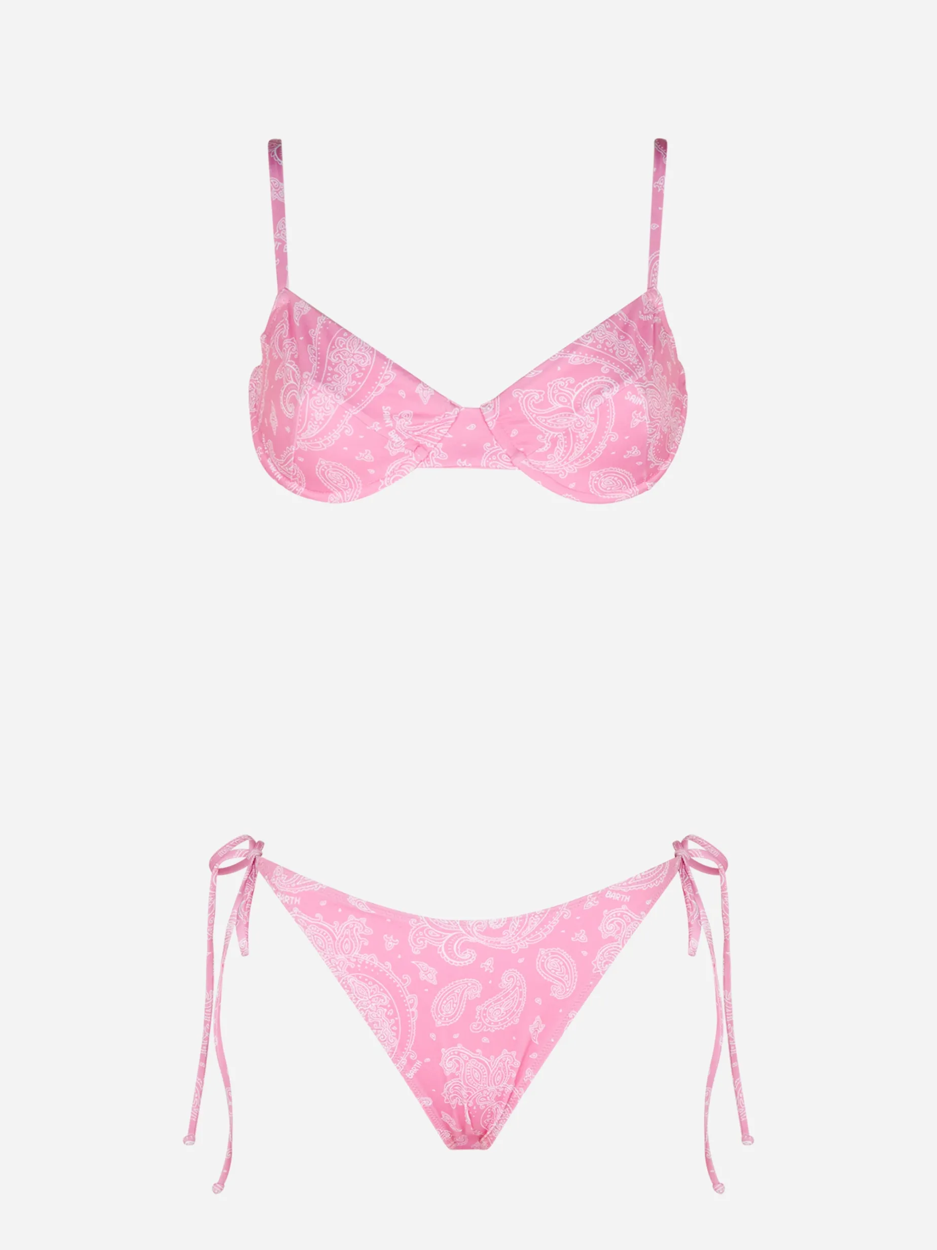 Bikini da donna a bralette con ferretto stampa paisley