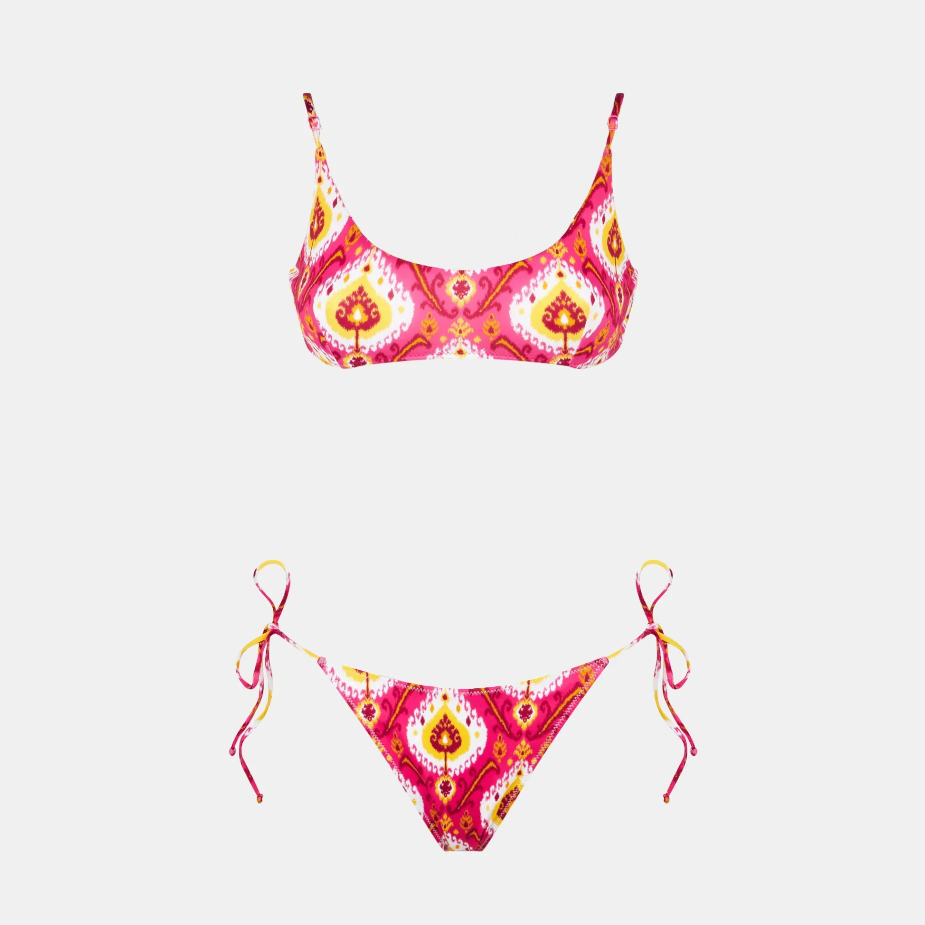 Bikini da donna a bralette con stampa ikat