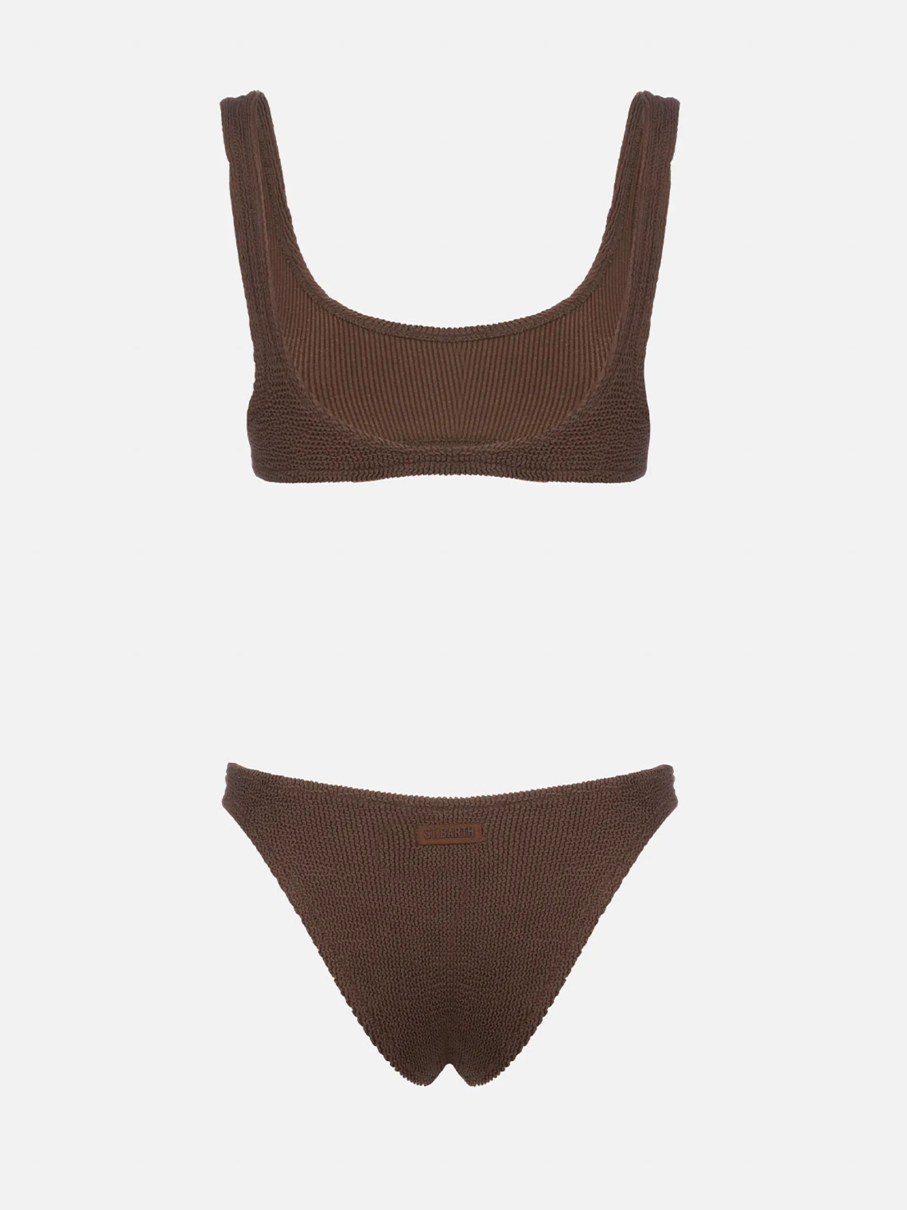 Bikini da donna a bralette marrone crinkle Naima Elise
