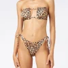 Bikini da donna a fascia con stampa leopardata