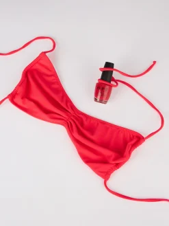 Bikini da donna a fascia rosso fluo