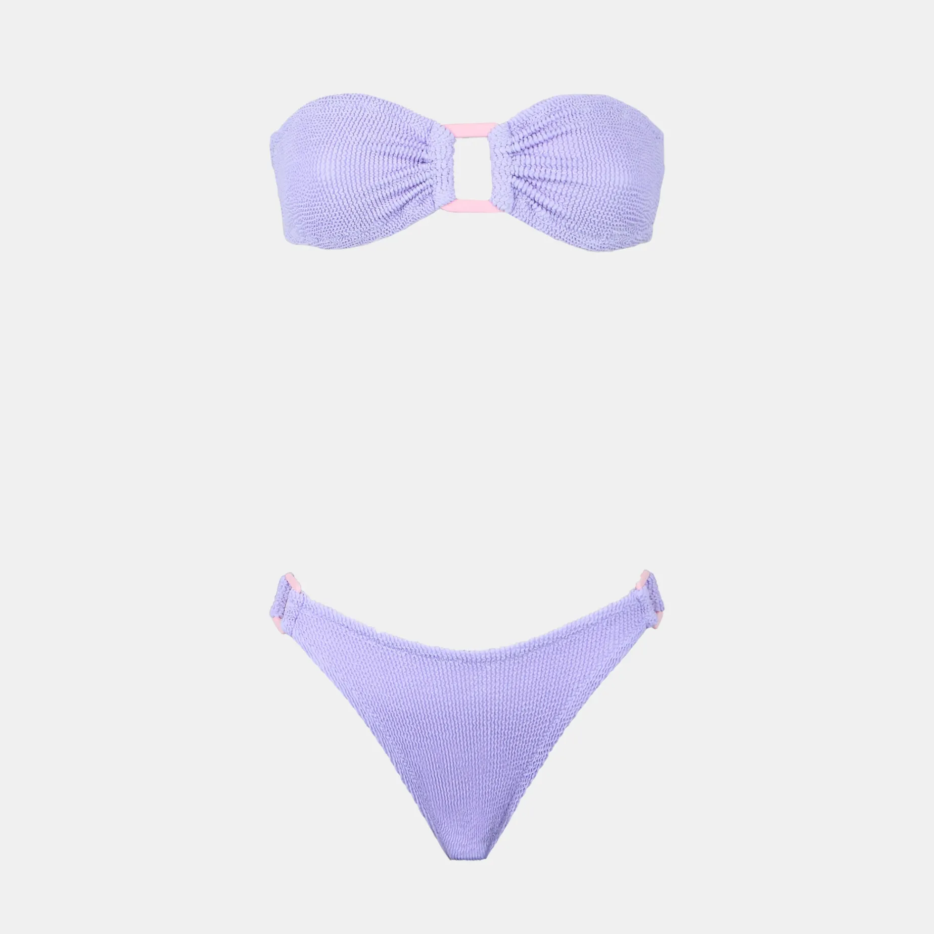 Bikini da donna a fascia pastello crinkle