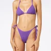 Bikini da donna a triangolo crinkle colore viola