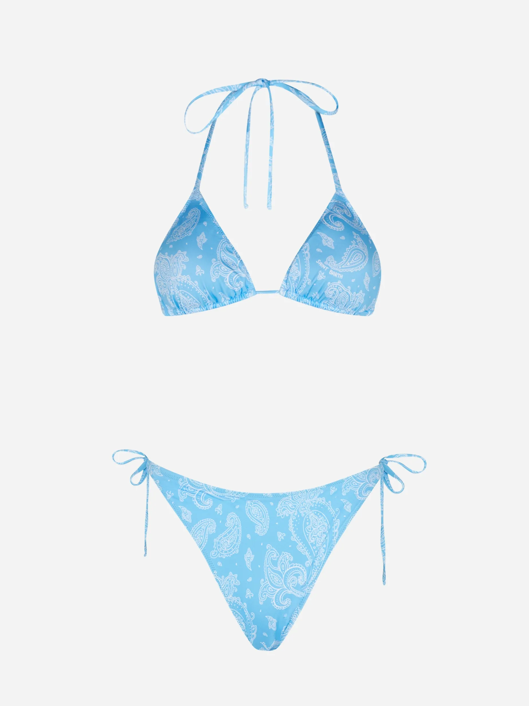 Bikini da donna a triangolo con stampa paisley