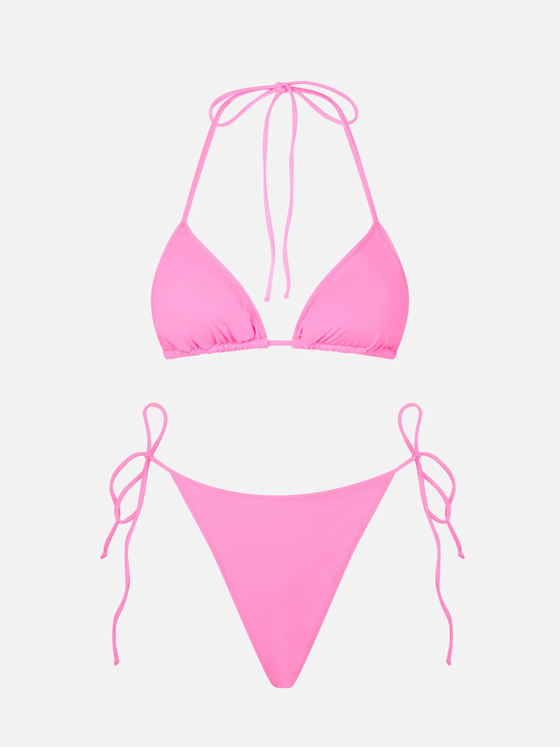 Bikini da donna a triangolo rosa fluo
