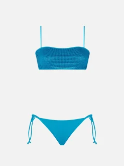 Bikini da donna fascia turchese con strass