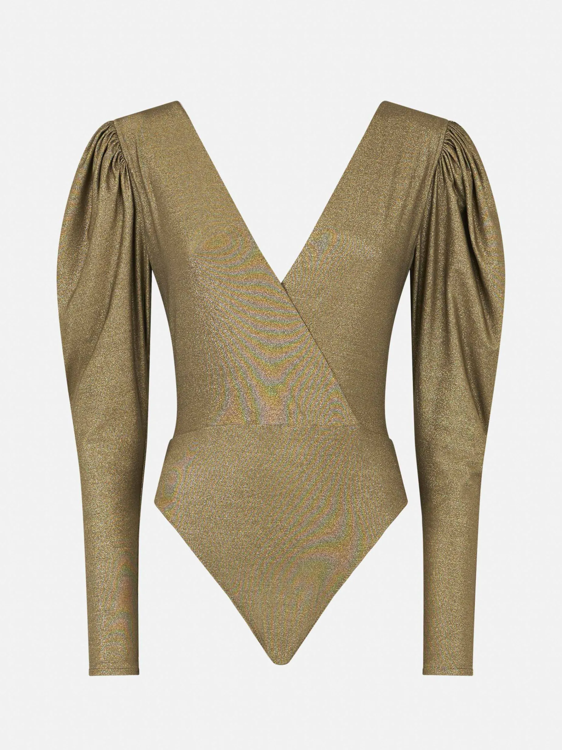 Bodywear / costume intero in maglia glitter oro