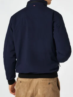 Bomber blu da uomo con fodera in sherpa