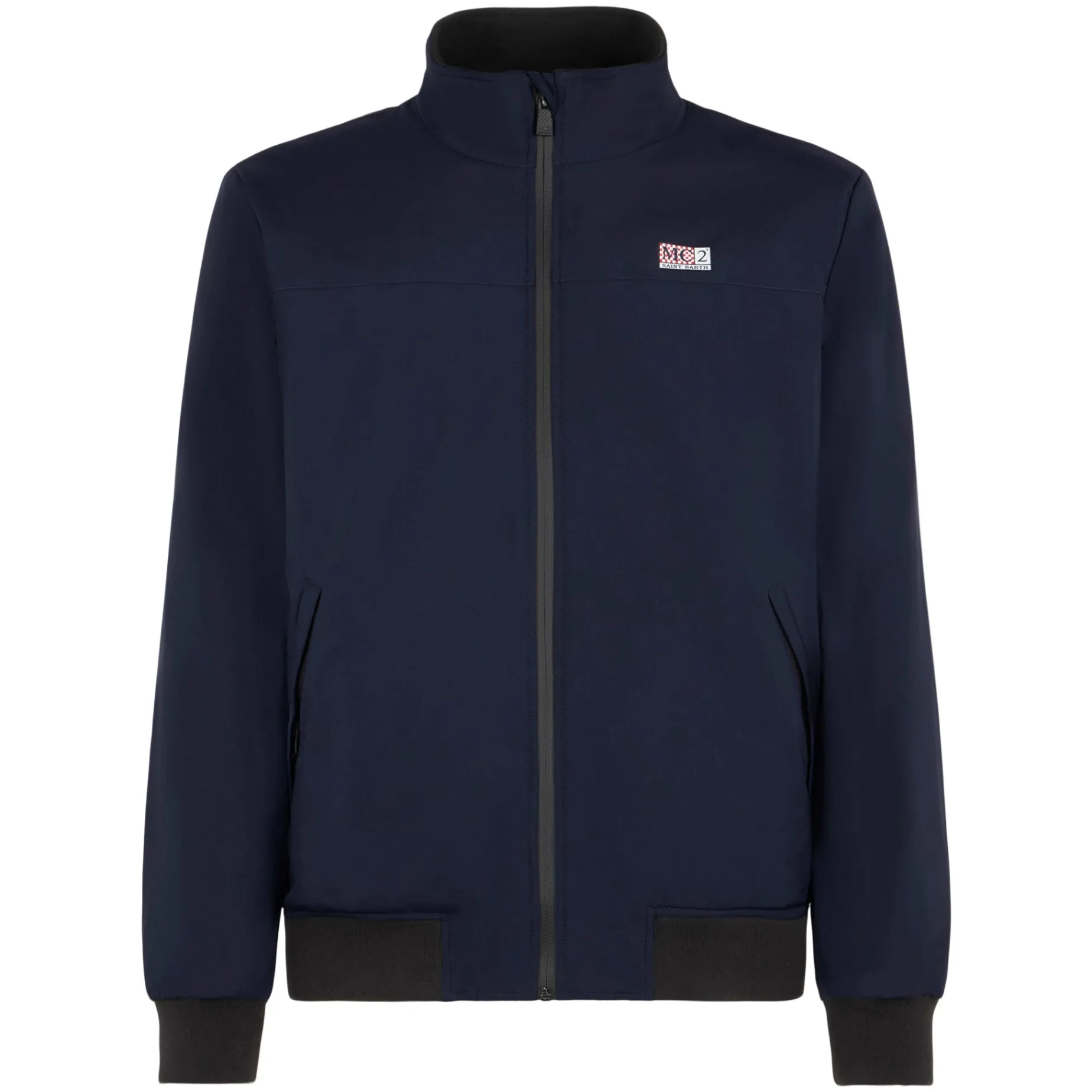 Bomber blu da uomo con fodera in pelo
