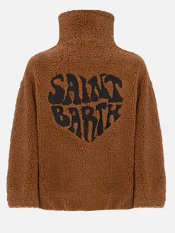 Bomber da donna effetto montone Abel con colletto e stampa cuore Saint Barth