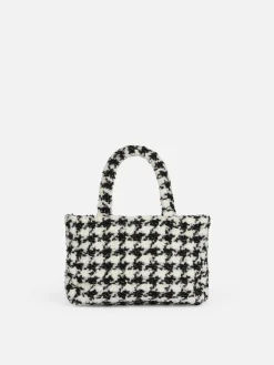 Borsa Clarine in morbida lana con motivo pied de poule in lurex