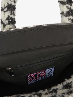 Borsa Clarine in morbida lana con motivo pied de poule in lurex