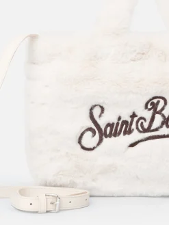 Borsa Colette bianca effetto fur