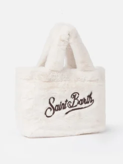 Borsa Colette bianca effetto fur